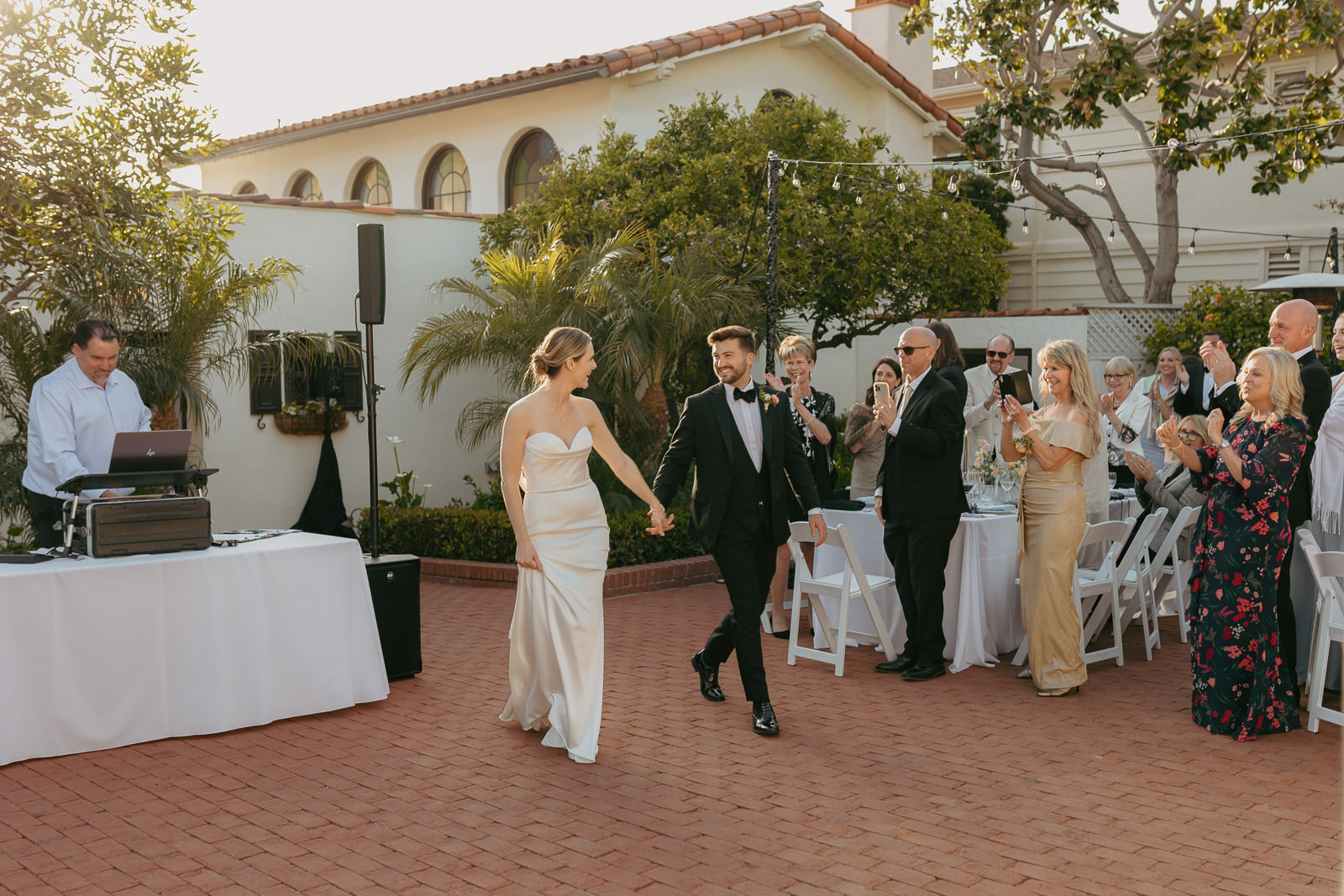 Bride and groom dancing at Darlington House in La Jolla